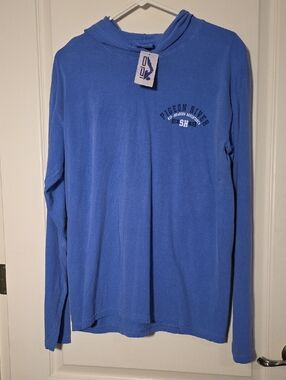 Comfort Colors Blue Lightweight Hoodie Med. Rip-Roaring Aventures Tennessee
